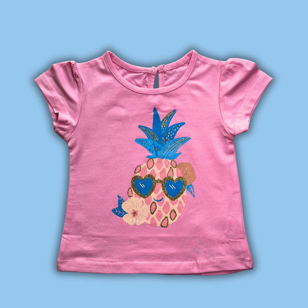 Girl T-Shirt Pineapple Glasses