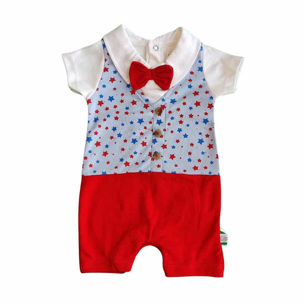 Baby Boy Romper With Bow Tie Stars