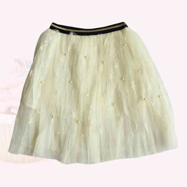 White Pearl Mesh Skirt