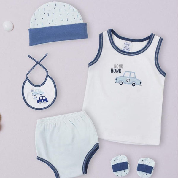 Lilsoft Baby Newborn 5 Pieces Gift Set (Blue)
