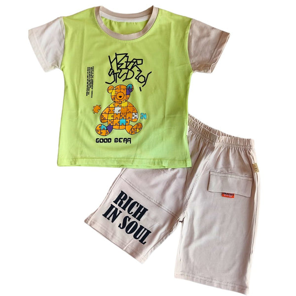 Boy Pair Set Good Bear T-Shirt & Short Anti Mosquito (F4279)