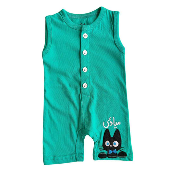 Baby Full Sleeve Buttons Bodysuit Cat Meow