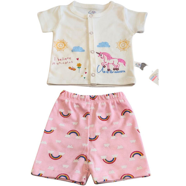 Baby Girl Unicorn Pair Set Shirt & Short (2063)