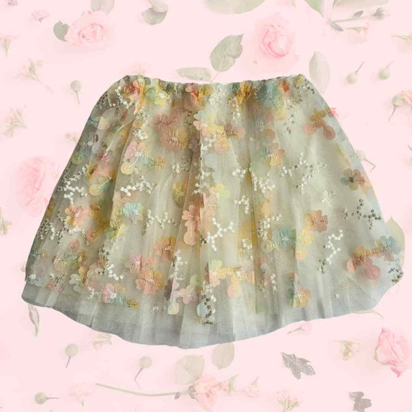 Colorful Floral Skirt Mesh (1841)