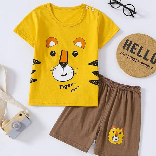 Boy Pair Set Tiger Cub  T-Shirt & Short  (F4270)